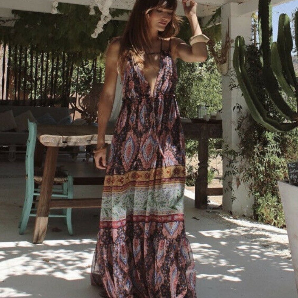 Zara Paisley Print Flowy Maxi Dress - Picture 4 of 16